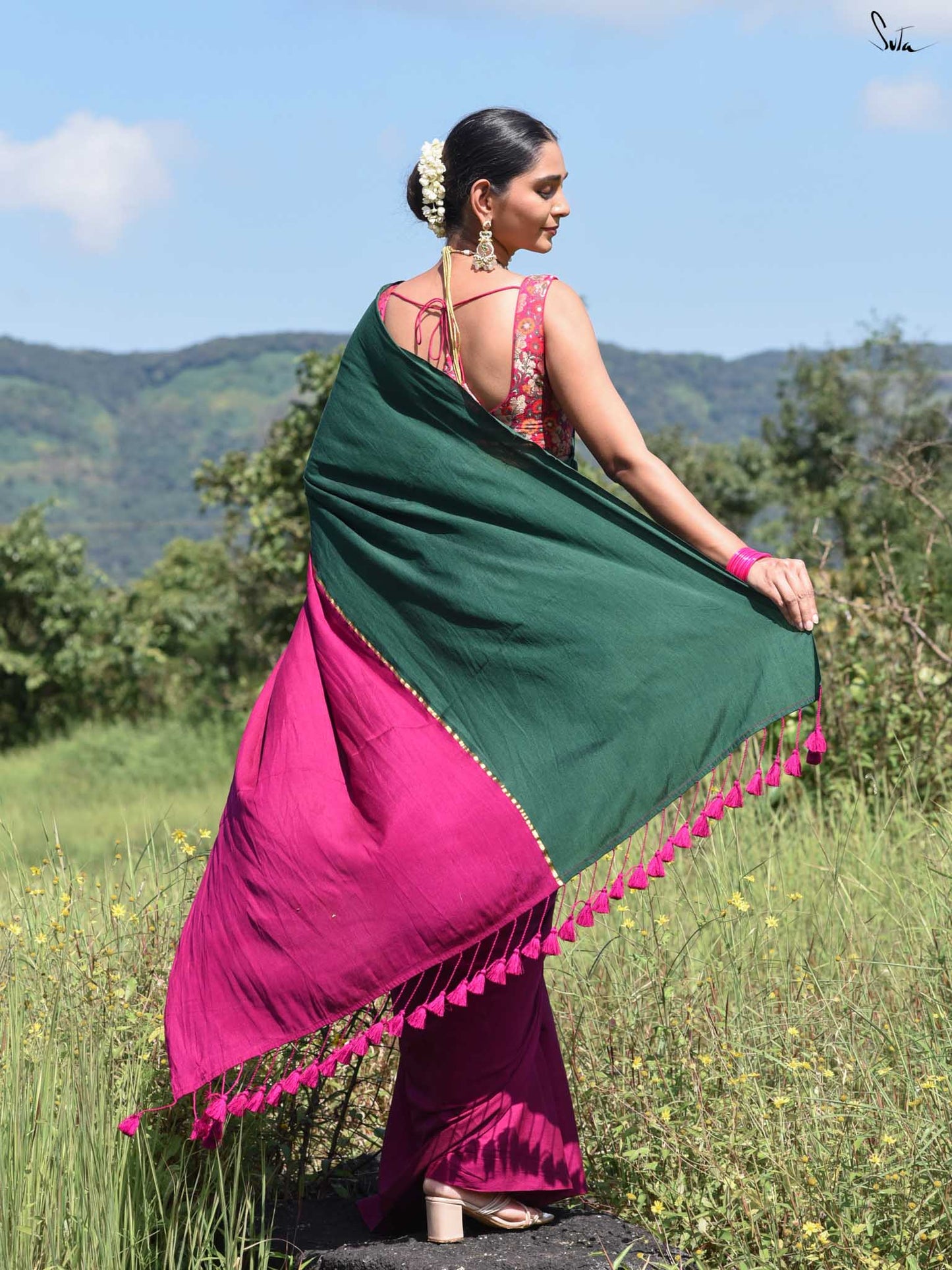 SUTA - Dipped in Cosmos Cotton Acrylic Saree