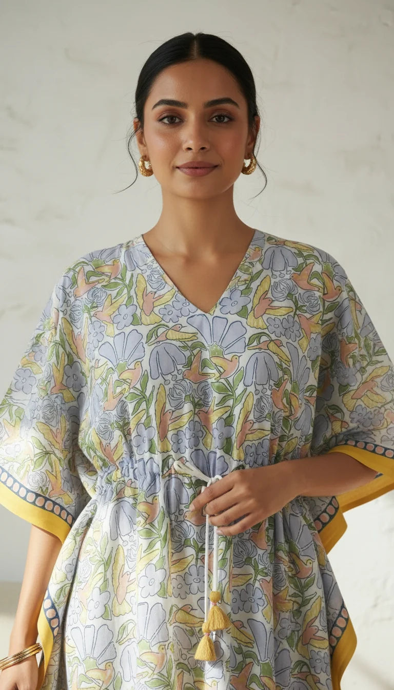 Chhapa - KAFTAN -Hummingbird With Blossoms