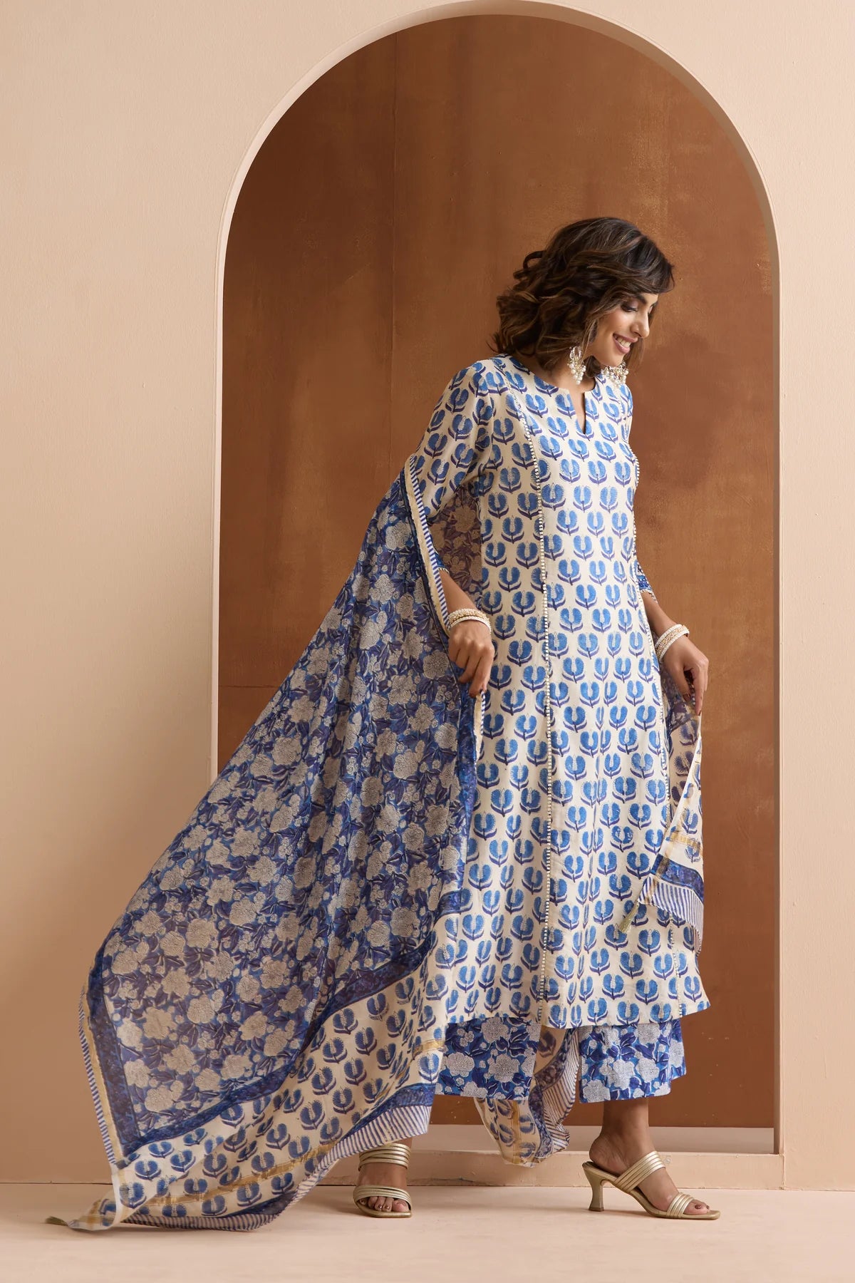 Murraya - Pearl White Chanderi Kurta Set of 3