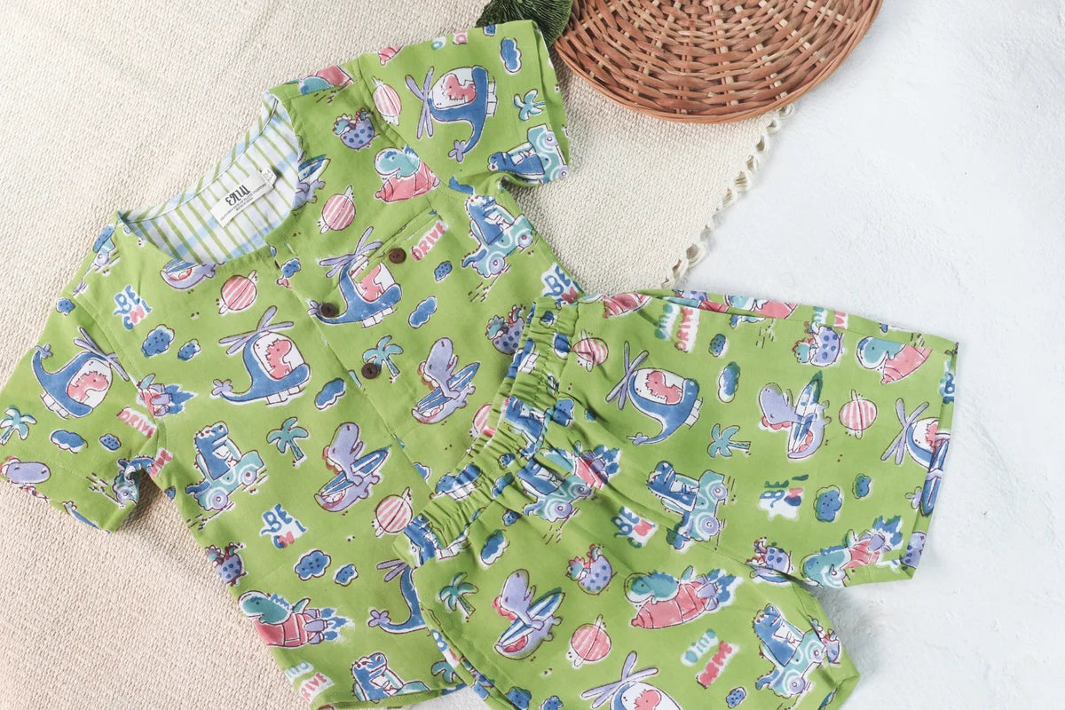 Chhapa - Kids Dino in Space Shirt & Short Set