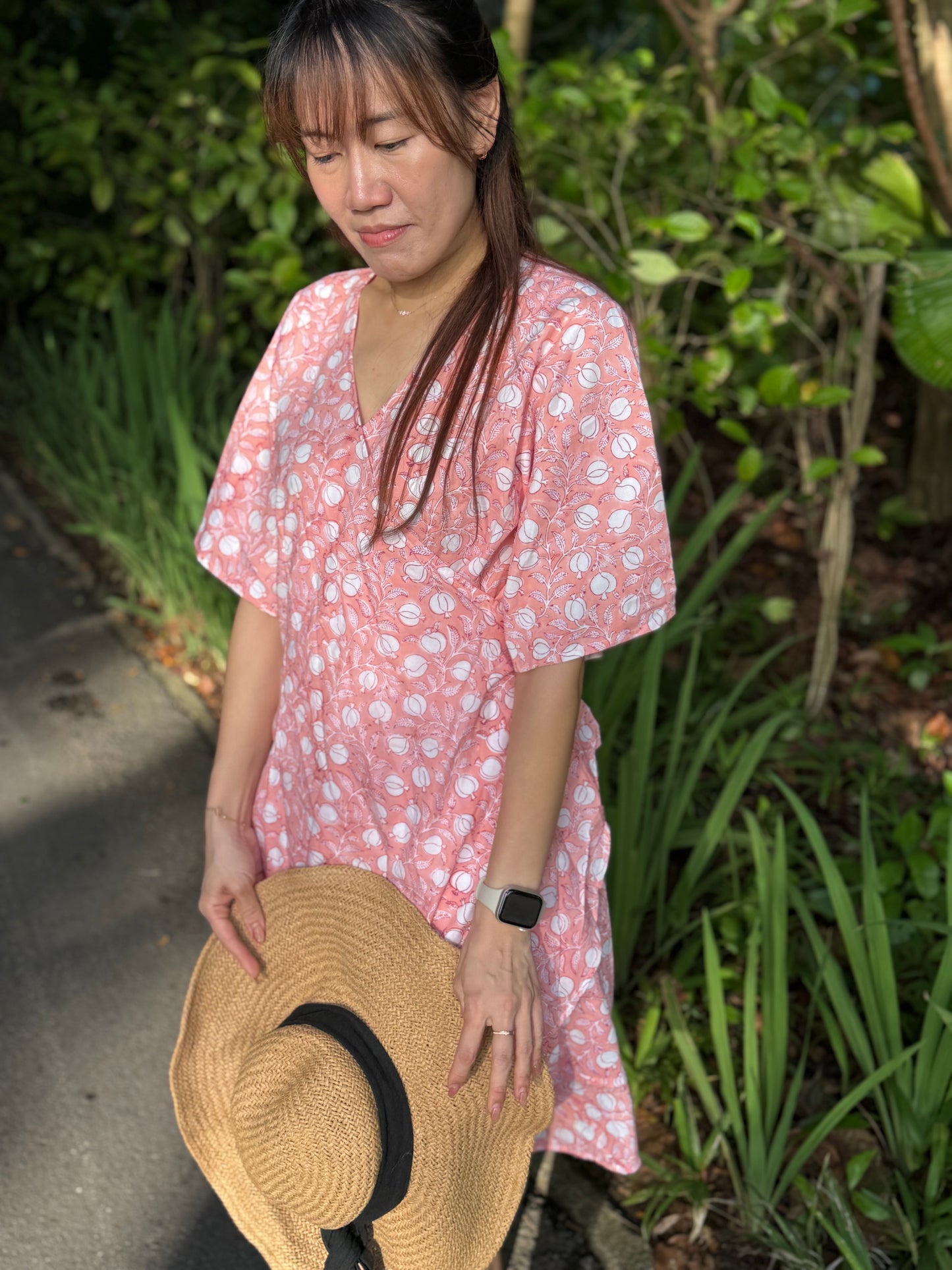 Iksha - Pink Mirage Midi Wrap Dress