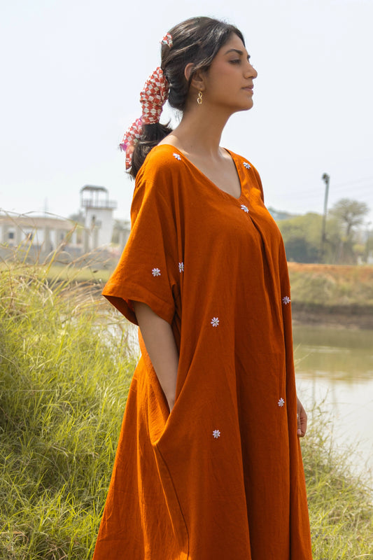Iksha - Rust Terra Midi Dress
