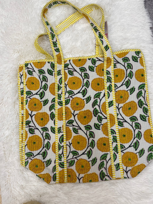 Iksha - Yellow Floral Tote Bag