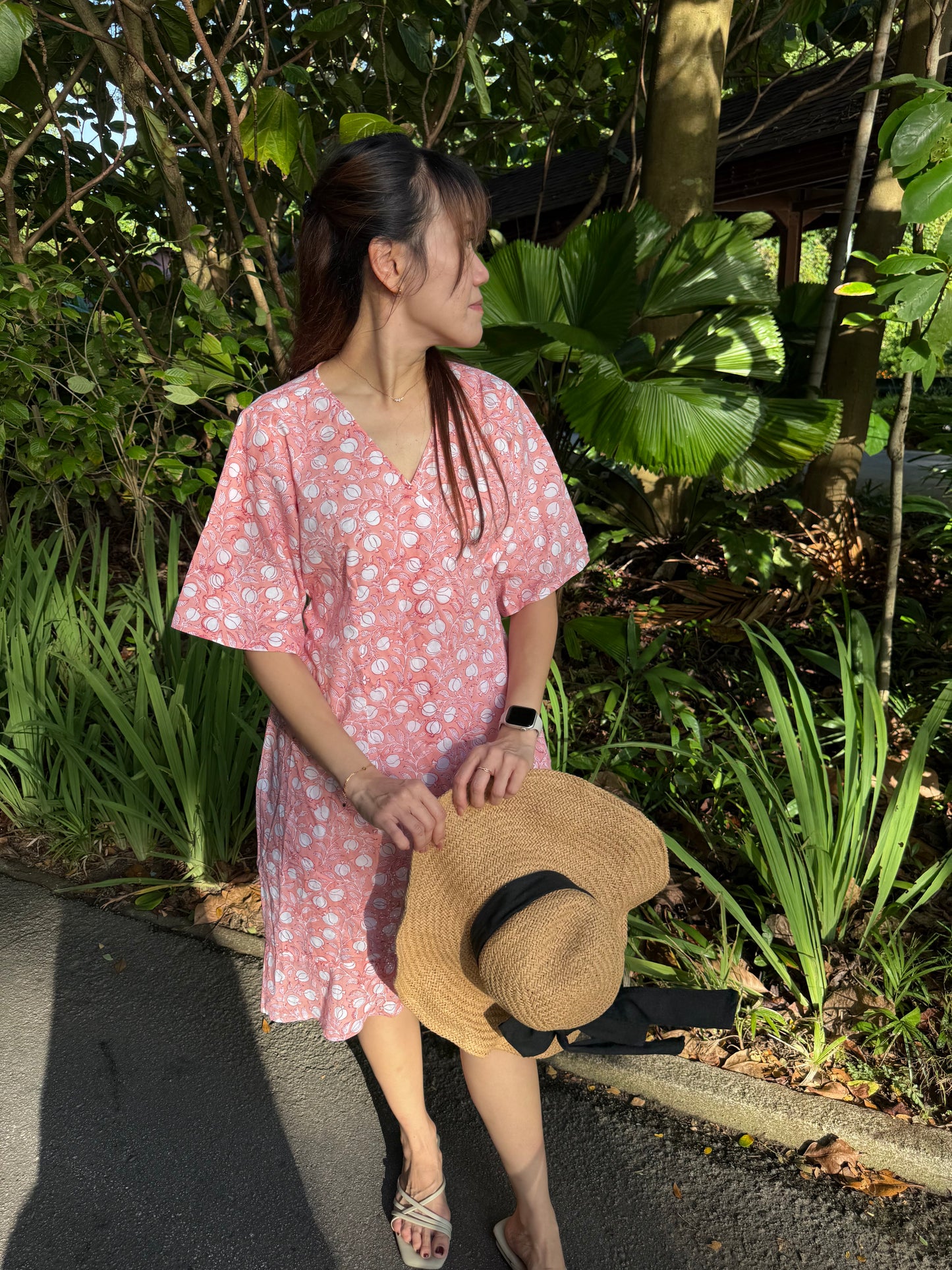 Iksha - Pink Mirage Midi Wrap Dress