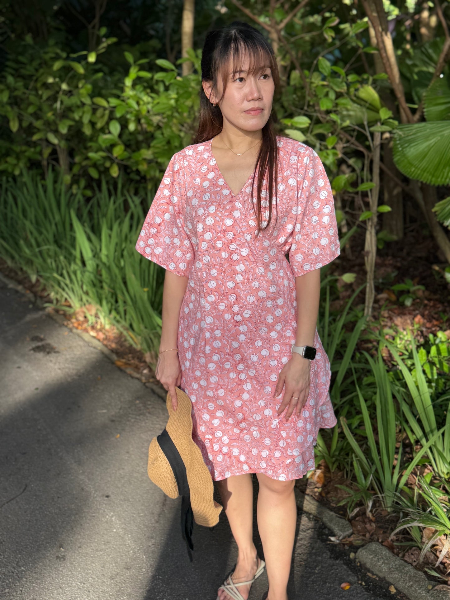 Iksha - Pink Mirage Midi Wrap Dress