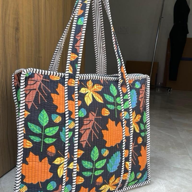 Midautumn Rains - Autumn Prints Jaipur Tote Bag