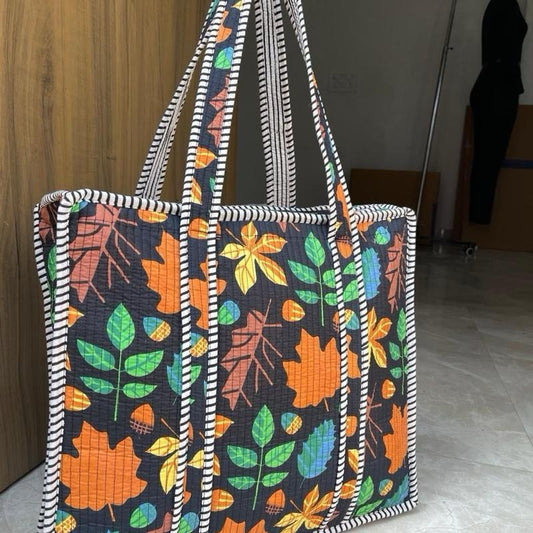 Midautumn Rains - Autumn Prints Jaipur Tote Bag