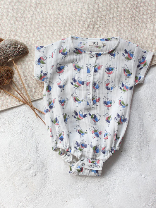 CHHAPA - Baby Muslin Birds Romper