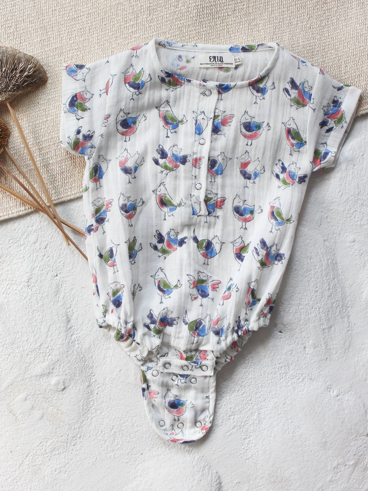 CHHAPA - Baby Muslin Birds Romper