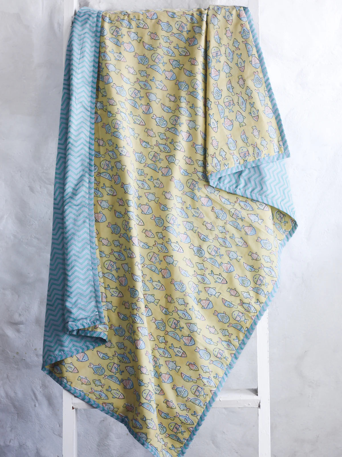 Chhapa - Yellow Fish Kids Quilt