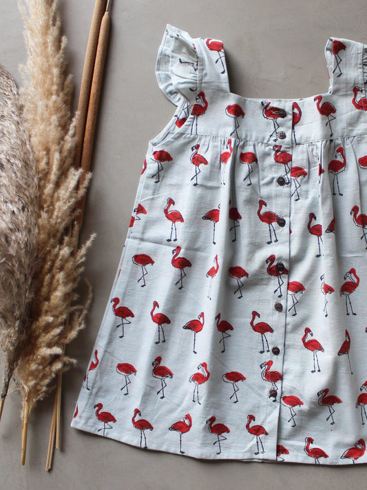 Chhapa - Flamingos in Grey