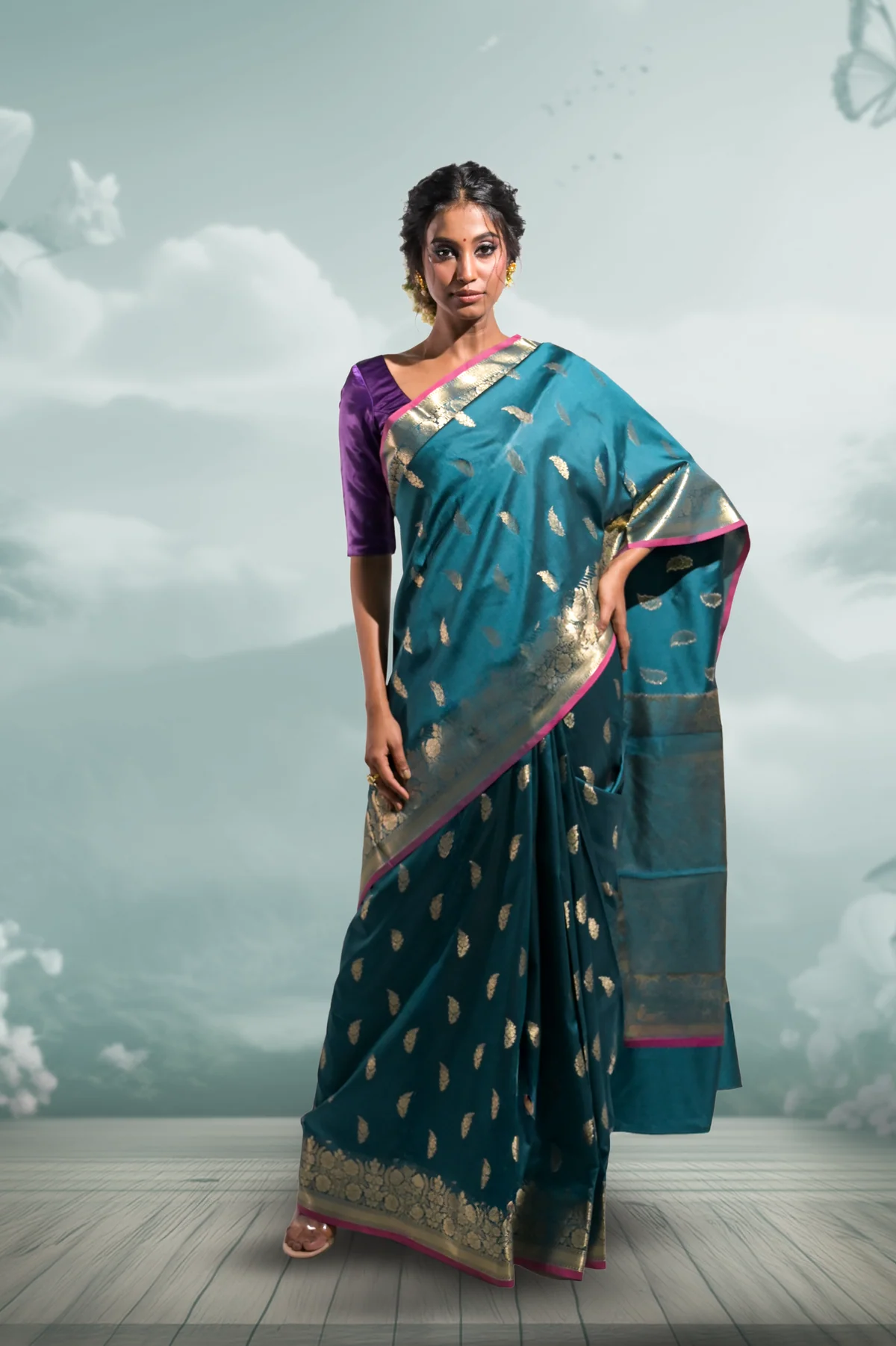 Huts & Looms - HARA RAUNAQ SAREE