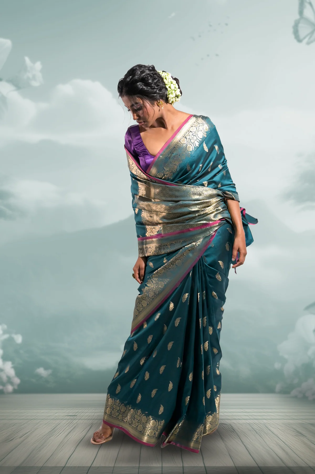 Huts & Looms - HARA RAUNAQ SAREE