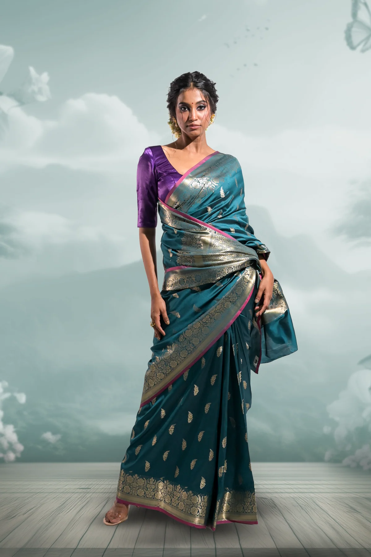 Huts & Looms - HARA RAUNAQ SAREE