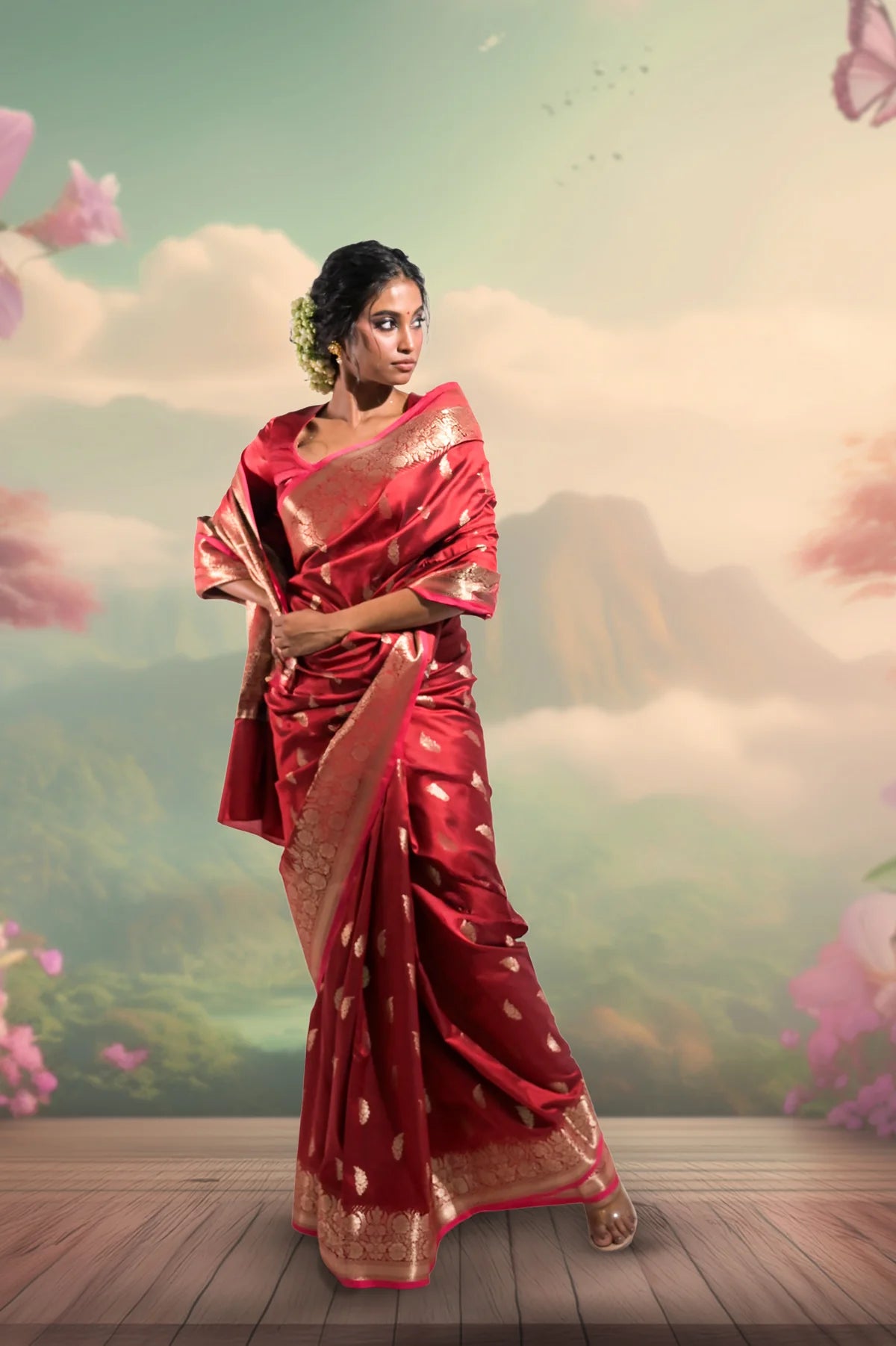 Huts & Looms - SHEHNAI RANG SAREE