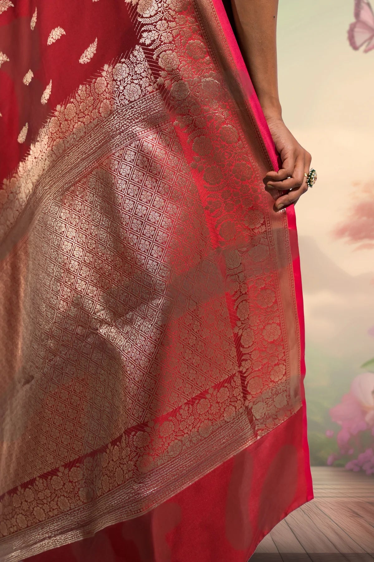 Huts & Looms - SHEHNAI RANG SAREE