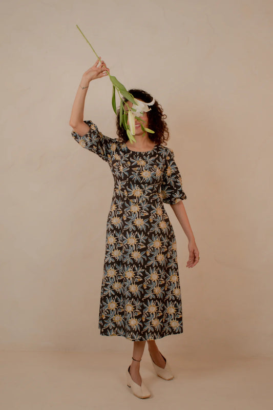 Chhapa - Midnight Floral Dress