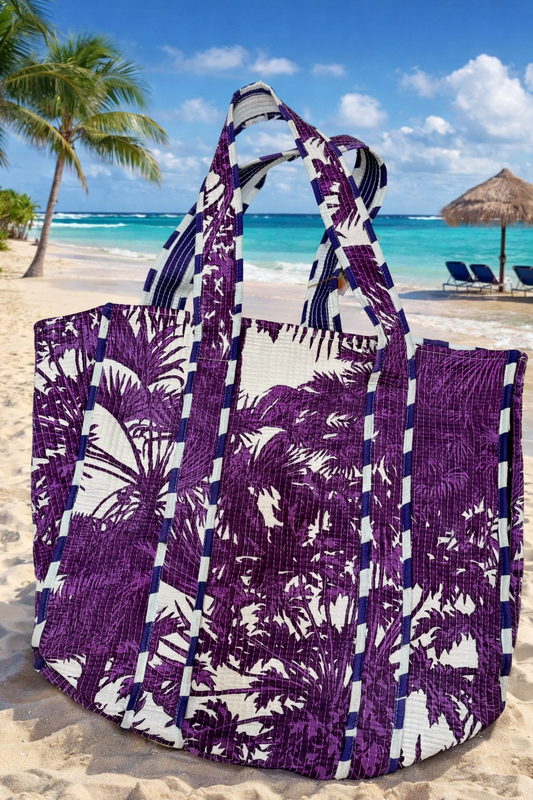 Iksha - Purple Floral Tote Bag